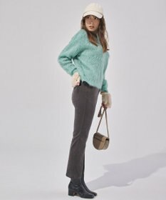 UNFILO L アルパカシャギー クルーネック プルオーバー