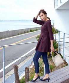 Tiaclasse L 【洗える】ダブルラインタックチュニック