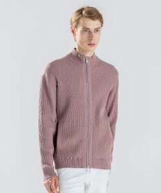 JOSEPH HOMME 【新柄】 ヴィスコースリンクス　ハイネックジップアップカーディガン