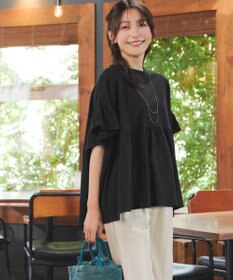 Tiaclasse 【新色追加】ギャザー切り替えフレアプルオーバー