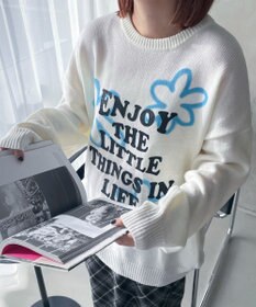 WEGO グラフィックBIGニットプルオーバー