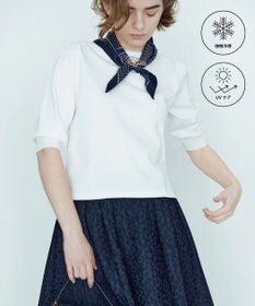 組曲 L 【UVケア・接触冷感】MINA 6分袖ニットプルオーバー