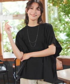 Tiaclasse 【新色追加】ギャザー切り替えフレアプルオーバー