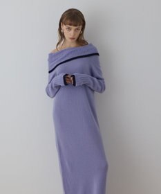 GRACE CONTINENTAL バイカラーオフショルニットワンピース