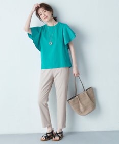 ANY 【シワになりにくい】ダブルフレアスリーブカットソー