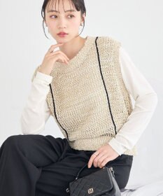 earth music&ecology 配色ラインＭＩＸニットベスト