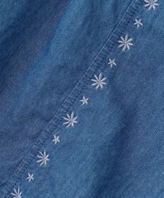 組曲 KIDS 【150-160㎝】 ブルーフラワーデニムキュロット