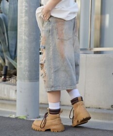 WEGO ダメージデニムハーフパンツ