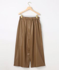 組曲 L レザーライク  クロップド ドロストワイドパンツ