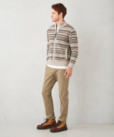 JOSEPH ABBOUD MOUNTAIN 【UNISEX】総裏フルZIPフェアアエル柄 ニットブルゾン