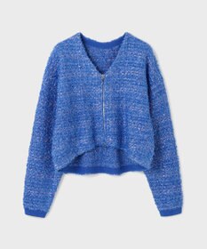 GRACE CONTINENTAL ツイードニットzipカーディガン