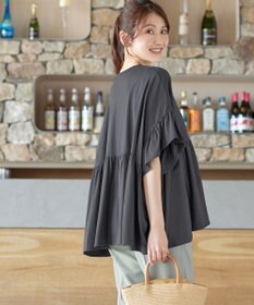 Tiaclasse 【新色追加】ギャザー切り替えフレアプルオーバー