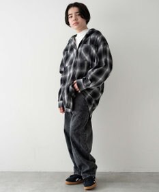 WEGO 【KIDS/150cm/160cm/ウエストゴム】イージー3Dバレルレッグデニムパンツ（JUNIOR）