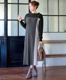 Tiaclasse 配色切替ニットワンピース