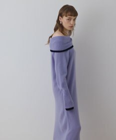 GRACE CONTINENTAL バイカラーオフショルニットワンピース