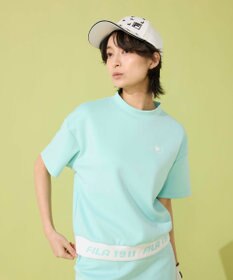 FILA GOLF／marie claire 【FILA GOLF】 裾切り替え半袖モックネックシャツ｜セットアップ可