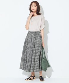 ANY 【ウエストゴム】シャンブレーライク スカート