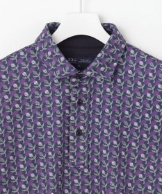 23区GOLF 【MEN】【吸水速乾/UVカット】アザミ小紋柄半袖ポロシャツ