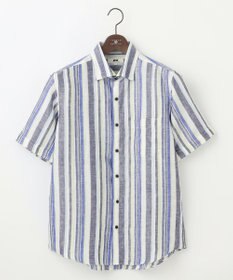 JOSEPH ABBOUD 【麻100％・軽い・涼しい】 モイスチャーリネンストライプシャツ