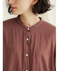 CRAFT STANDARD BOUTIQUE シアーボイルピグメント染めバンドカラーシャツ