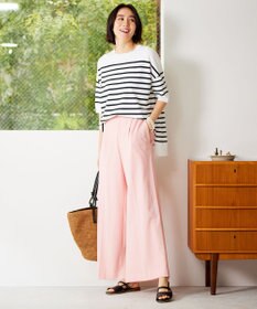 自由区 【洗える】ライトフィールジャージータックワイド パンツ