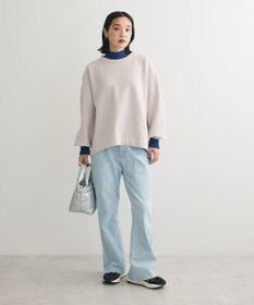 Green Parks 配色リブニットドッキング裏起毛プルオーバ