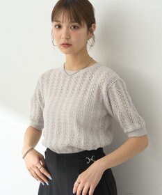 earth music&ecology 透かしニットプルオーバー