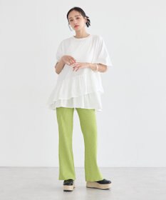 earth music&ecology 異素材ドッキンググラフィックTシャツ
