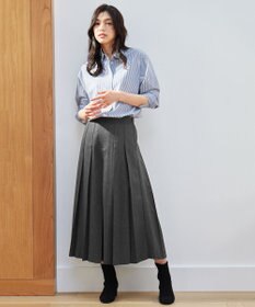 ANY 【手洗い可/ウエストゴム】タックワイドパンツ