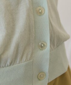 AMERICAN HOLIC 5分袖シアーVネックニットカーディガン