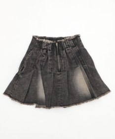 WEGO ヴィンテージウォッシュデニムプリーツスカパン