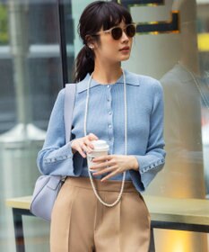 組曲 L 【WEB限定】ミニブークレー襟付きニットポロ