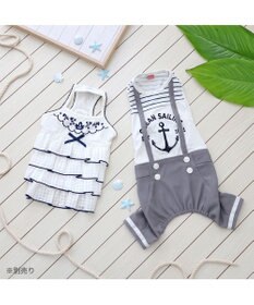 PET PARADISE ペットパラダイス エコメイド 天竺 パンツつなぎ 《マリン柄》 小型犬