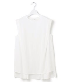 23区 L 【洗える】コンパクトヤーン フレアデザイン ノースリーブ カットソー