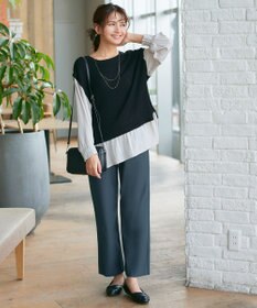 Tiaclasse 【日本製・新色追加・洗える・ストレッチ】エアシルキーワイドパンツ