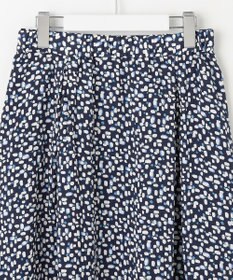 自由区 L 【カタログ掲載・セットアップ対応・洗える】ジオメトリックフラワードットプリント スカート