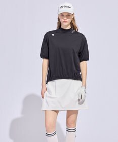 PW CIRCULUS 【WOMEN】パフスリーブメッシュコンビ モックネックT ゴルフウェア レディース