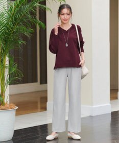 Tiaclasse 【日本製・新色追加・洗える・ストレッチ】エアシルキーワイドパンツ