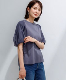 組曲 【WEB限定】コットンポンチ チュールコンビ カットソー グレー系
