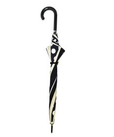 +RING レディース向け プラスリング 雨傘（長）60cm BLK/WHT T1401