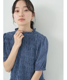 earth music&ecology 花柄パフスリシャーリングブラウス