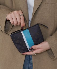 russet ラインプリントポーチ S(Z-227)