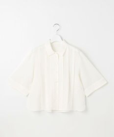 自由区 【カタログ掲載・接触冷感・洗える】シアーラミーローンクロップド丈 ブラウス