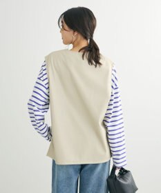 Green Parks フェイクレザーＶネックベスト