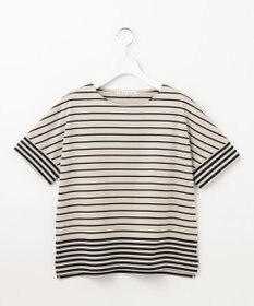 23区 S 【洗える】ランダムボーダー ドルマン カットソー