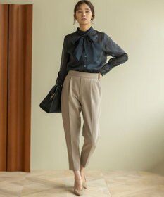 組曲 【暖かい・美シルエット・ストレッチ】バックウォーム テーパードパンツ