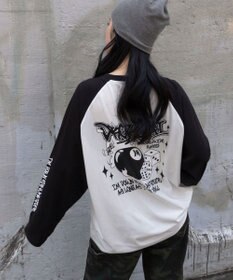 WEGO 【ユニセックス着用ITEM/MLサイズ展開】スリーブロゴグラフィックラグランT（LS）