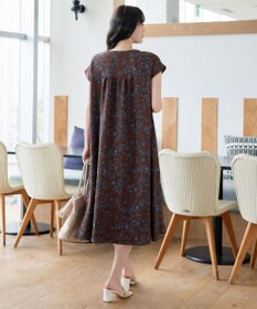 Tiaclasse L ボタニカル柄シャツワンピース