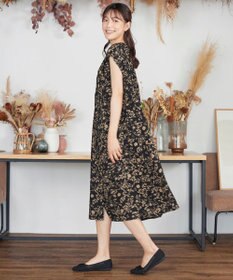 Tiaclasse L ボタニカル柄シャツワンピース