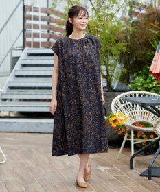 Tiaclasse L ボタニカル柄シャツワンピース